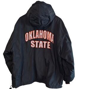Vtg Oklahoma State University Jacket Mens 2X OSU Cowboys Black Orange Y2K Warm